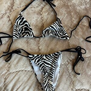 Princess Polly Zebra Print Bikini Set Small